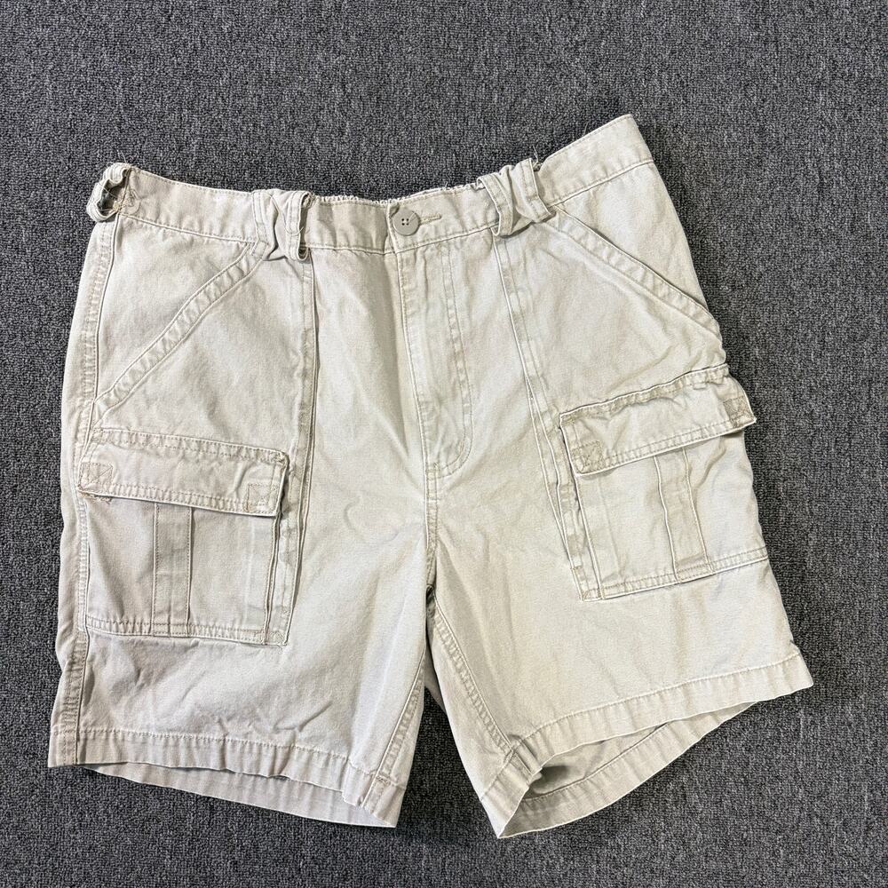 Vintage Y2k Weekender Cargo Light Beige Casual Men's Chino Shorts Size 34
